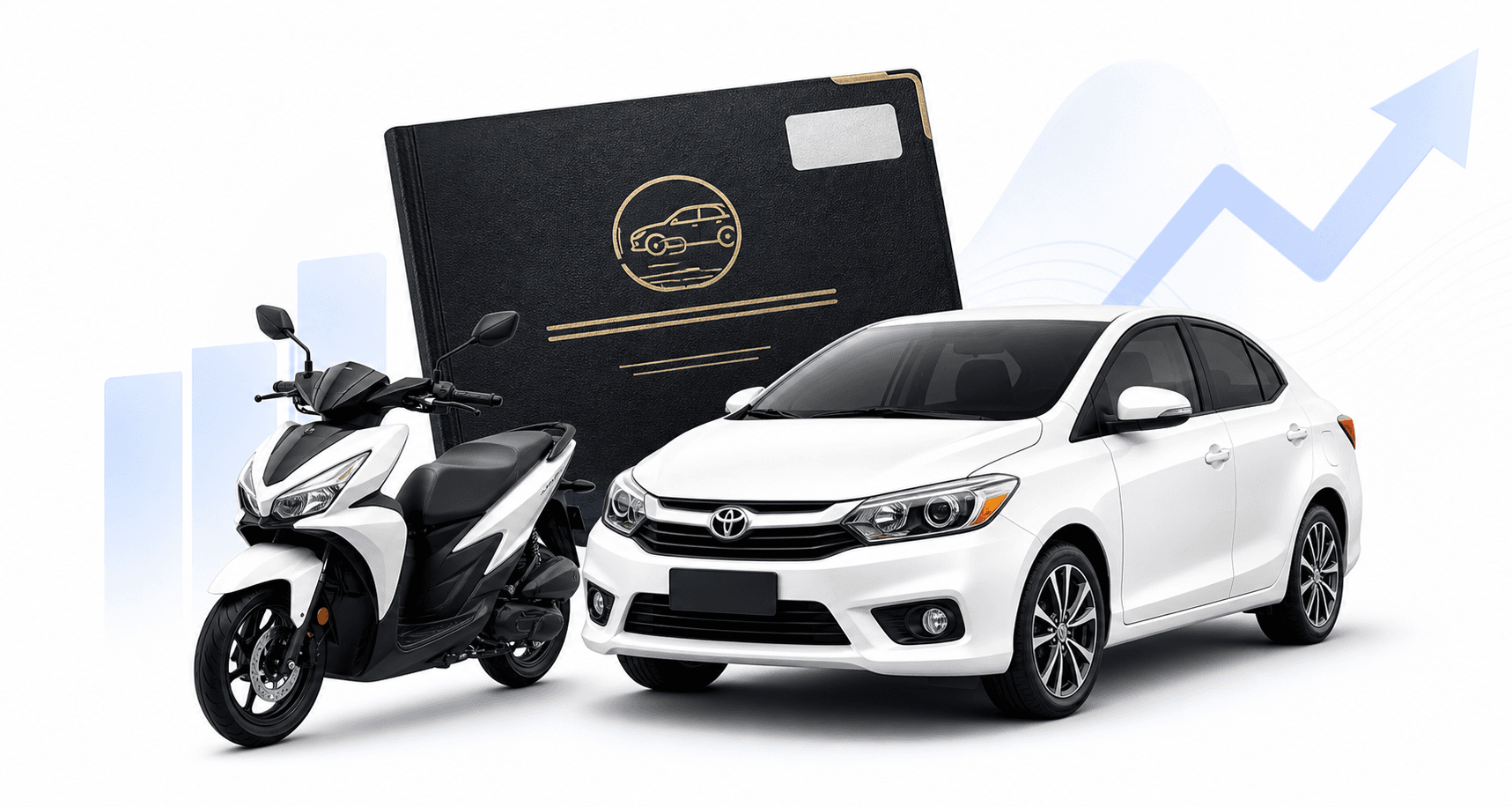 Mobil, motor, dan buku BPKB untuk pengajuan dana